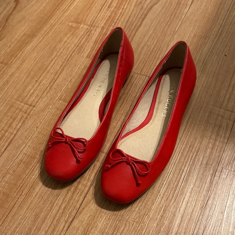 Jack Rogers Red Leather Flats